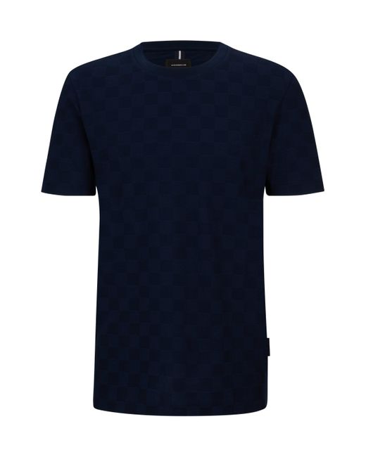 T-shirt Porsche x en coton mercerisé à carreaux jacquard Boss pour homme en coloris Blue
