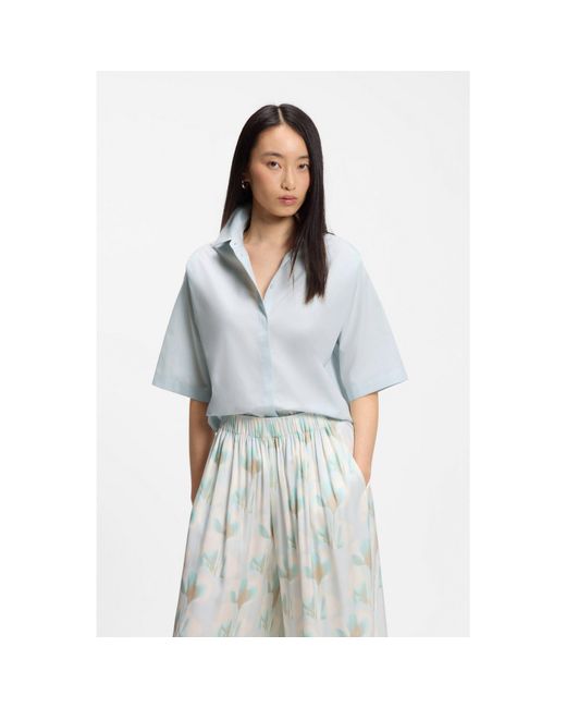 Boss Blue Relaxed-Fit Blouse