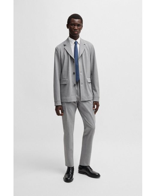 Boss Regular-Fit Hemd Aus Funktionalem Stretch-Twill in White für Herren