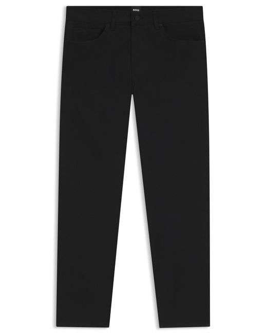 Boss Delaware Slim-Fit Hose Aus Baumwoll-Mix Mit Twill-Struktur in Black für Herren