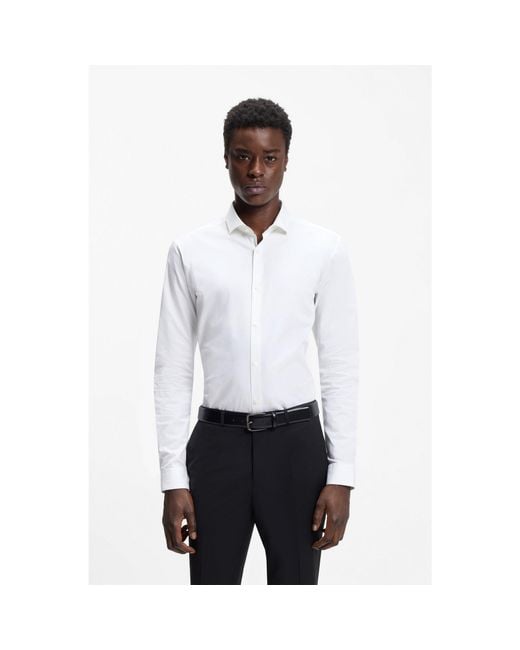 HUGO Black Extra-slim-fit Trousers With Silk Facings for men