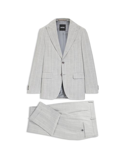 Boss Gray Two-Piece Slim-Fit Suit for men