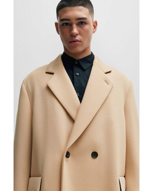 Manteau croisé Regular Fit HUGO pour homme en coloris Natural