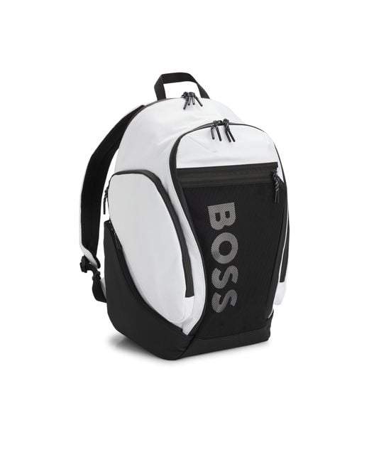 Boss Black Logo Backpack With Mesh Front Pocket for men