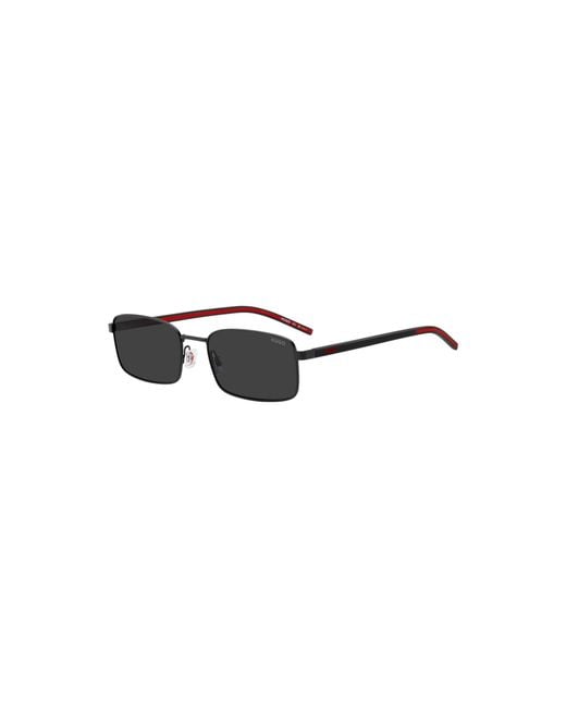 HUGO Black Stainless-Steel Sunglasses With And Temples for men