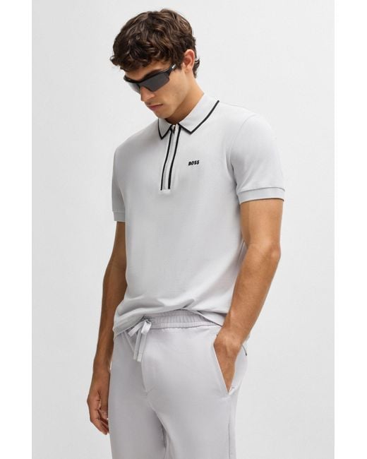 Boss Tapered-Fit Hose Aus Wasserabweisendem Stretch-Gewebe in Gray für Herren