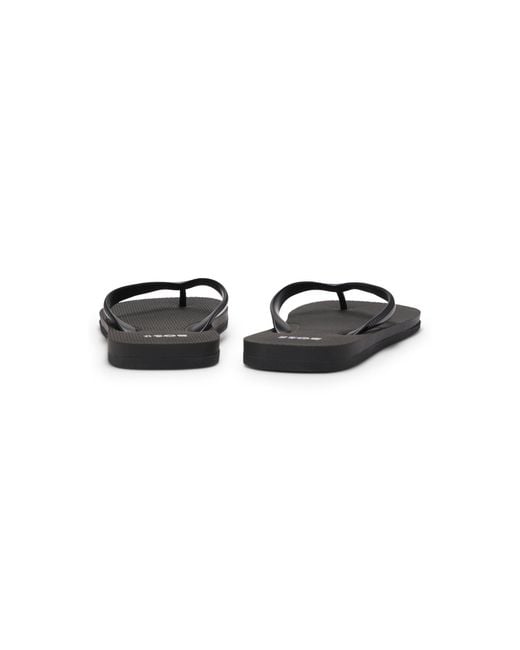 Boss Black Italian-Made Flip-Flops With Contrast Logo Detail for men