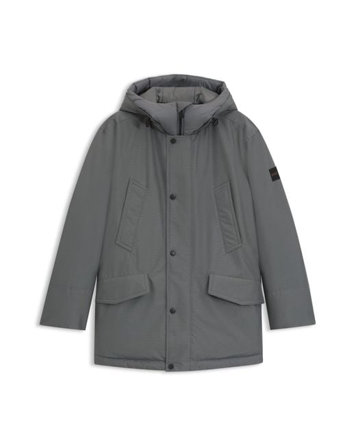 Boss Waterafstotende Jas Met Contrasterende Details in het Gray voor heren