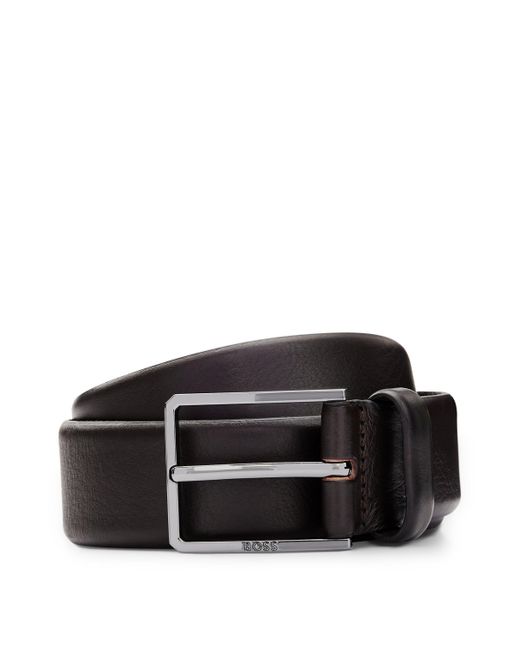 BOSS by HUGO BOSS Italian-leather Belt With Polished Gunmetal Hardware ...