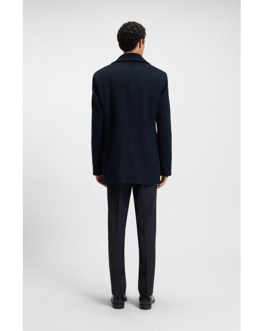 Boss Slim-Fit Caban Aus Woll-Mix Mit Kaschmir in Blue für Herren