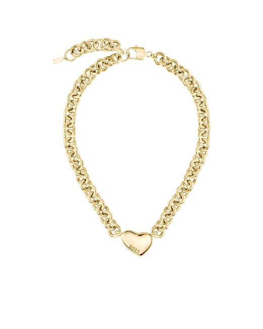 Boss Metallic Tone Necklace With Heart Charm