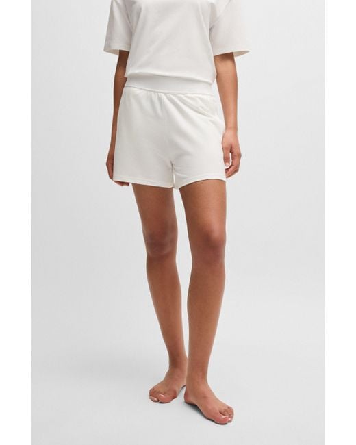 HUGO Relaxed-fit Shorts Met Siliconen Logoprint in het White