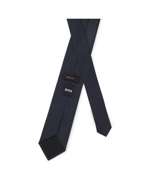 Boss Blue Formal Tie With Jacquard Pattern for men