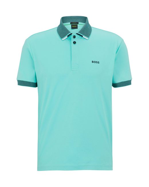 BOSS by HUGO BOSS Interlock-cotton Polo Shirt With Structured Collar ...