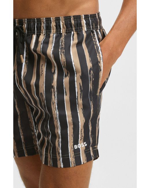 Boss Multicolor Patterned Men's Swim Shorts Size L for men