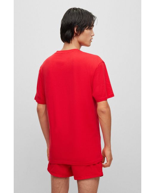 HUGO Red Cotton-jersey T-shirt With Spf 50+ Uv Protection for men
