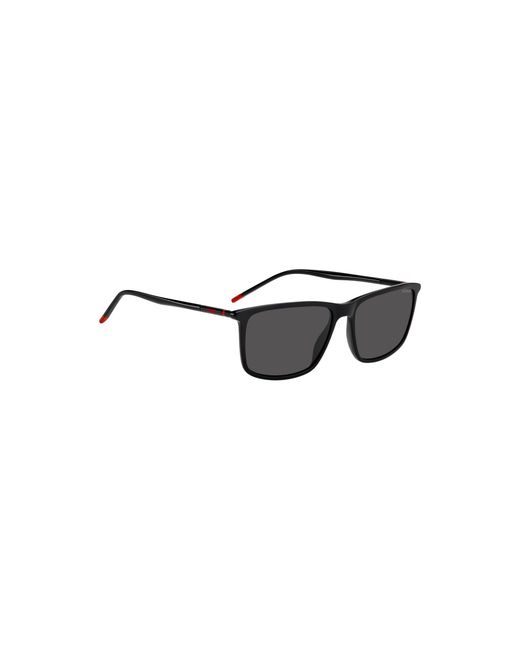 HUGO Black Acetate Sunglasses With Tubular Temples for men