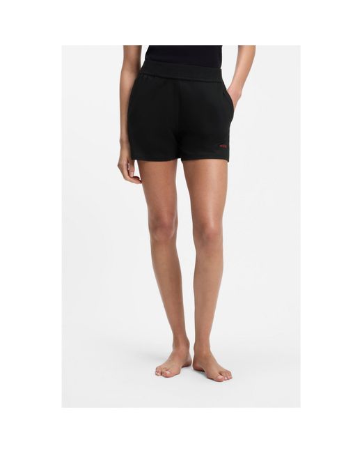 HUGO Black Logo-Print Shorts