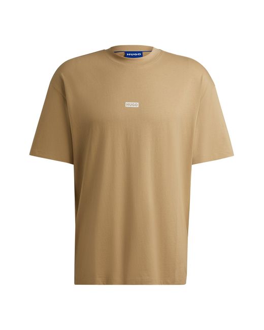 HUGO Natural Cotton-jersey T-shirt With New-season Logo Story for men