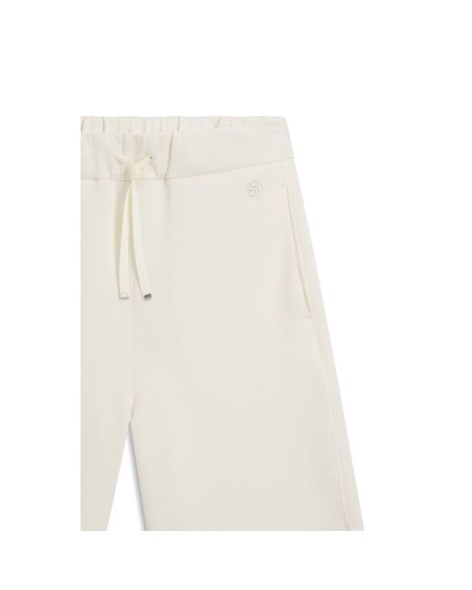Boss White Relaxed-Fit Shorts