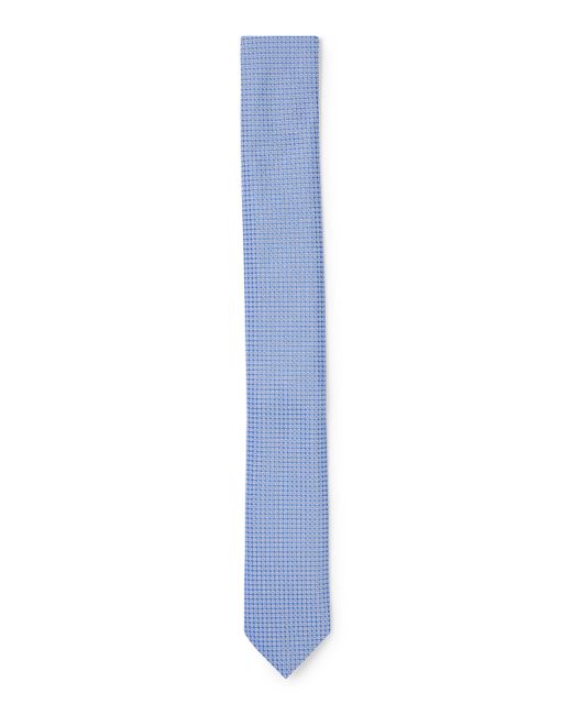HUGO Krawatte aus Seiden-Jacquard mit Muster aus Quadraten und Punkten in Blue für Herren