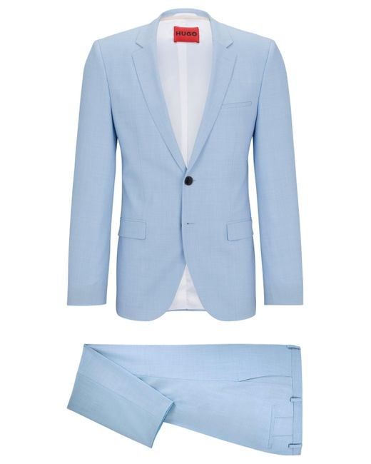 HUGO Extra Slim-Fit Anzug aus Performance-Stretch-Gewebe in Blue für Herren