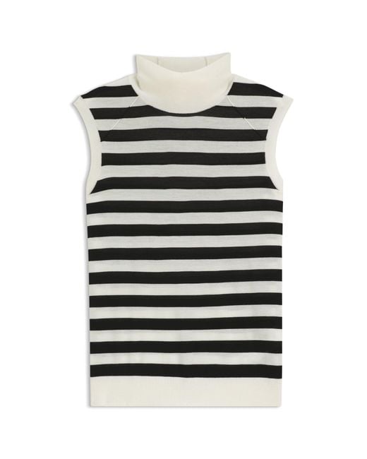 Boss Black Sleeveless Mock-Neck Sweater