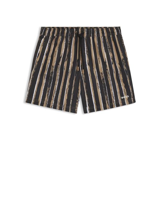 Boss Multicolor Patterned Men's Swim Shorts Size L for men