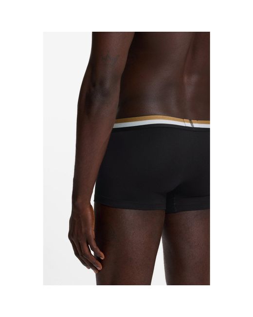 Boss Black Three-Pack Of Cotton-Blend Trunks for men