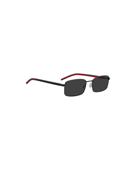HUGO Black Stainless-Steel Sunglasses With And Temples for men