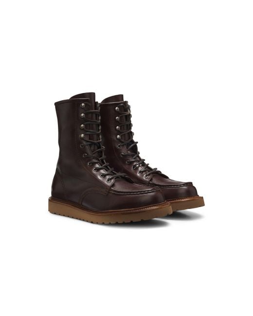 Boss Brown By Beckham Lace-Up Boots for men