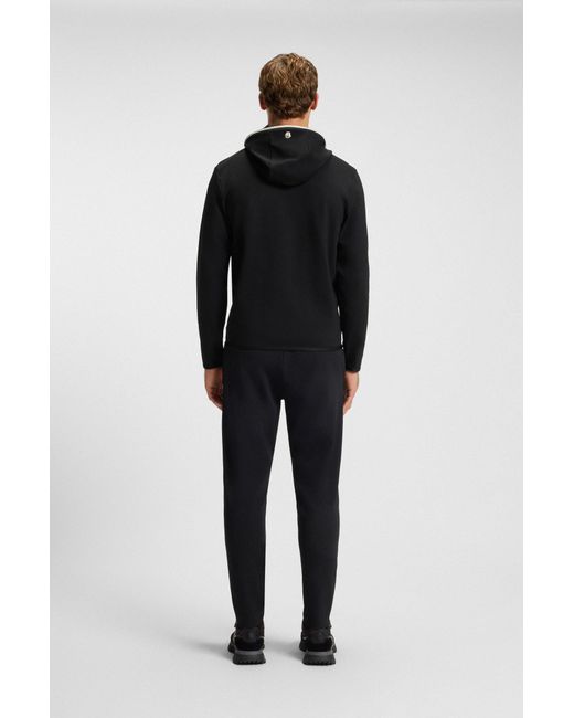 Boss Hoodie Van Actieve Stretchgabardine Met Rits En Thermoregulerende Technologie in het Black voor heren