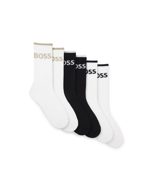 Boss Black Six-Pack Of Ribbed Short Socks for men