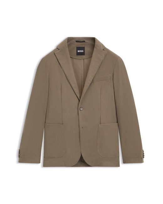 Boss Slim-Fit Colbert Van Hoogwaardig Stretchcorduroy in het Brown voor heren