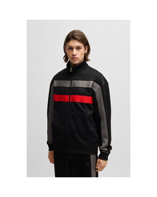 HUGO Red X Rb Zip-Up Sweatshirt With Signature Bull Motif for men