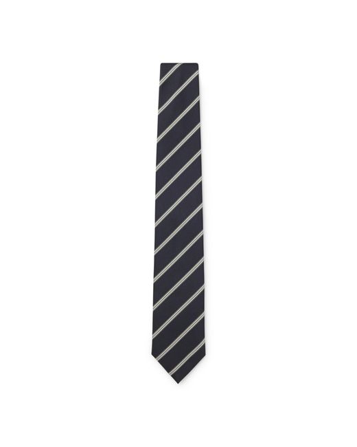 Boss Black Silk-Blend Tie With Diagonal Stripe for men