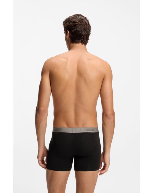 HUGO Set Van Drie Boxershorts Van Stretchkatoen in het Black voor heren