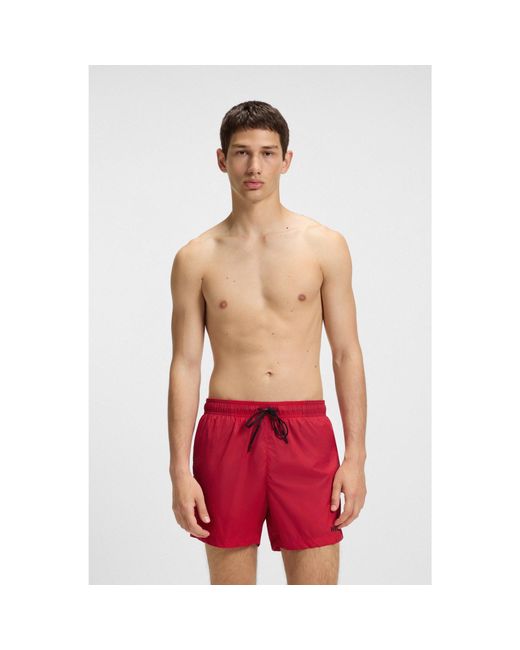 HUGO Red Swim Shorts With Logo Print for men