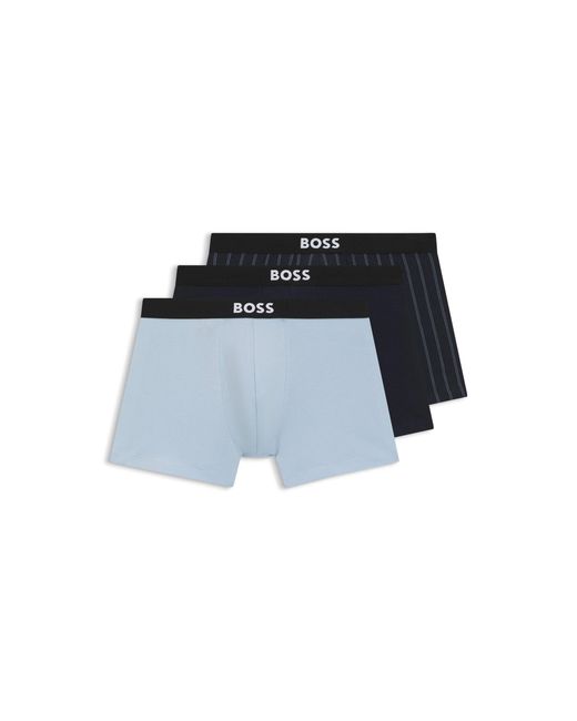 Boss Blue Three-Pack Of Boxer Briefs for men
