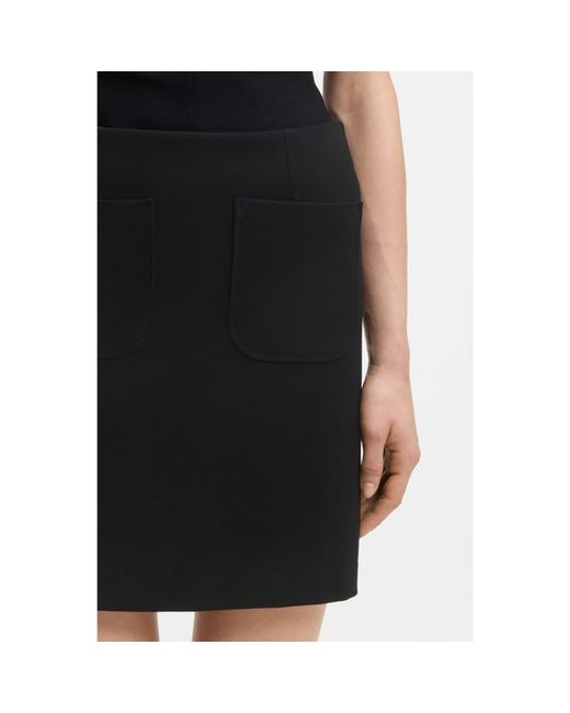 HUGO Black Punto Milano Jersey Mini Skirt With Front Pockets