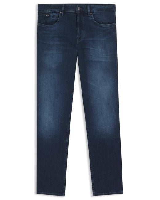 Boss Regular-Fit Maine Jeans Aus Blauem Denim Mit Softem Touch in Blue für Herren
