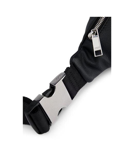 Boss Black Faux-Leather Belt Bag With Emed Logo for men