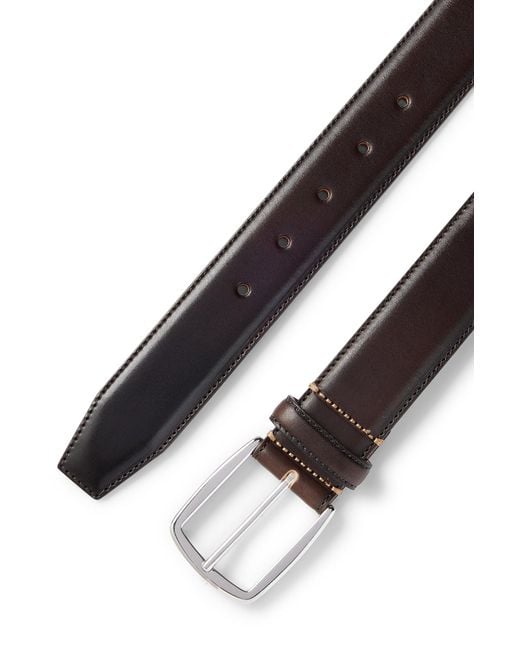 Boss Multicolor Italian-leather Belt With Silver-tone Pin Buckle for men