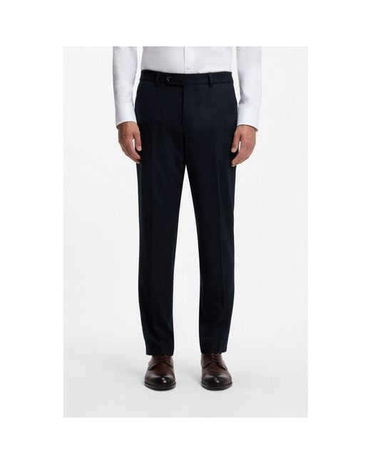 Boss Blue Tapered-Fit Trousers for men