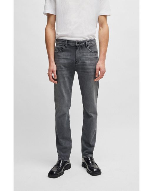 Boss Slim-fit Jeans Van Superzacht Grijs Denim in het Gray voor heren