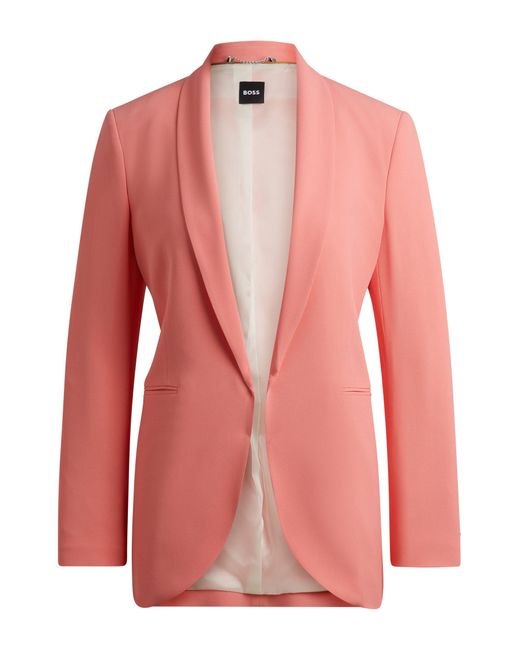 Boss Red Regular-fit Jacket With Edge-to-edge Front