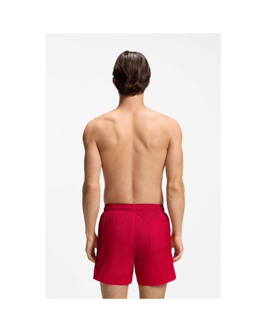 HUGO Red Swim Shorts With Contrast Logo Print for men