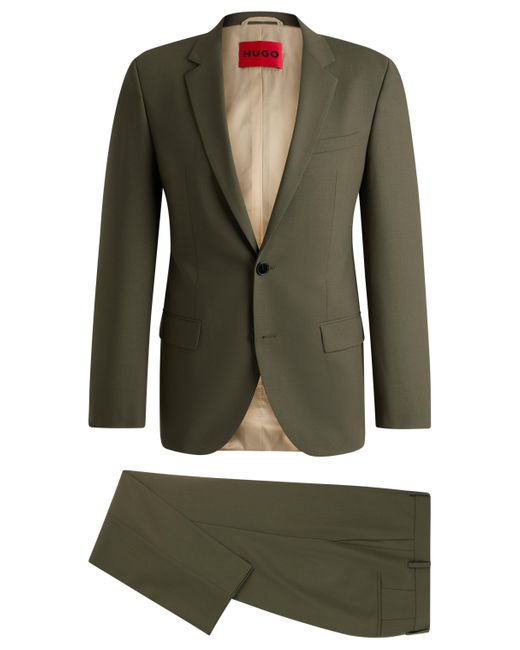 HUGO Slim-Fit Anzug aus funktionalem Stretch-Gewebe in Green für Herren