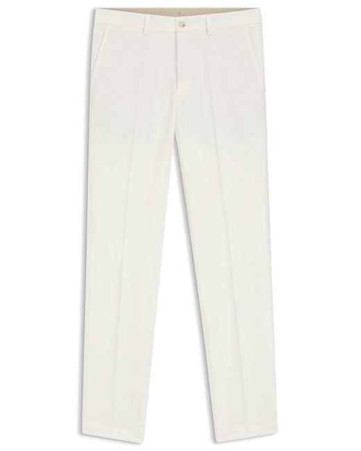 Boss Slim-Fit Broek Van Katoen En Kasjmier Met Stretch in het White voor heren