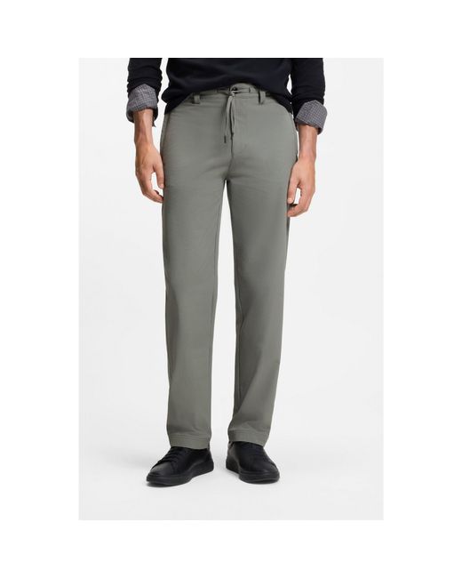 Boss Gray Straight-Tapered-Fit Chinos for men